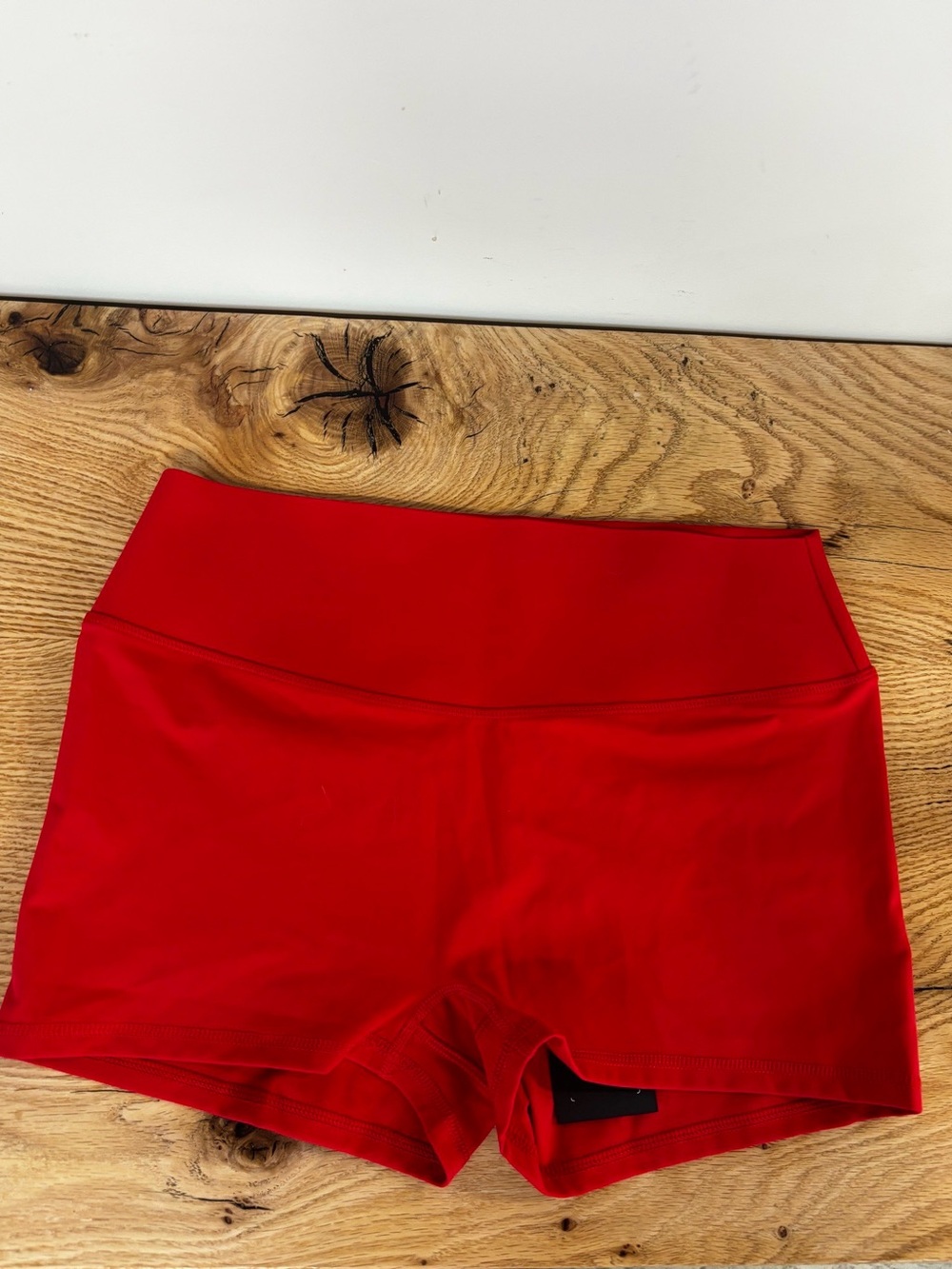 Fabletics Red High-Waist Bike Shorts